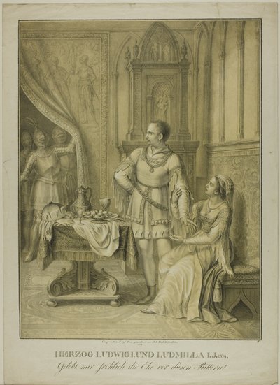 Duke Ludwig I and Ludmilla by Johann Michael Mettenleiter