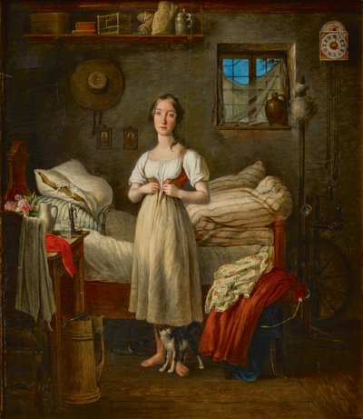 Morning Toilette of a Girl by Johann Michael Neder