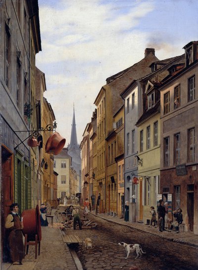 The Parochialstraße by Johann Philipp Eduard Gaertner