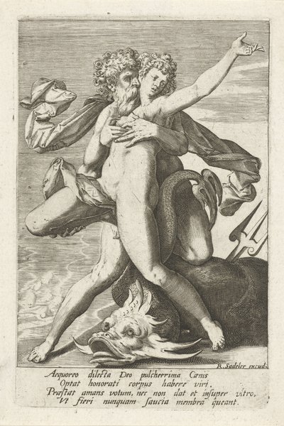 Neptune Surprises Caenis by Johann Sadeler (I)