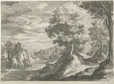 River Landscape with a Castle by Johann Sadeler (I)