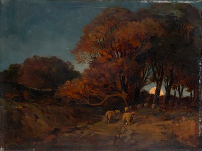 Autumn Forest by Moonlight by Johann Wilhelm Schirmer