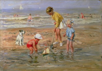 Children Playing at the Seaside by Johann Zoetelief Tromp