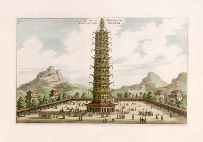 The Porcelain Tower by Johannes (after) Nieuhof