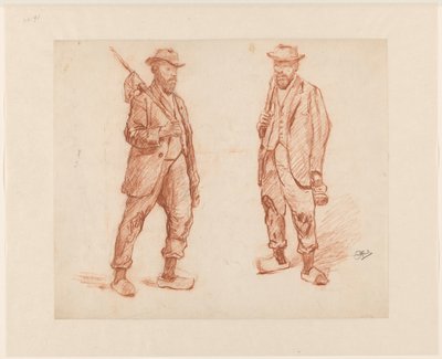 Two Studies of a Walking Man by Johannes Abraham Mondt