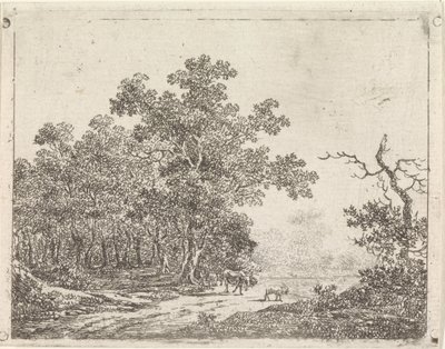 Landscape with Oak and Cattle by Johannes Christiaan Janson