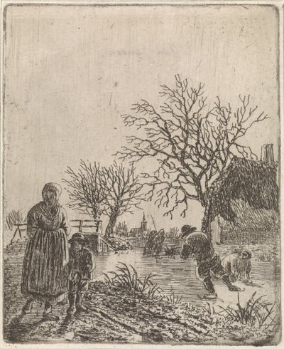 Landscape with Skaters by Johannes Christiaan Janson