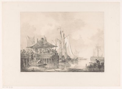 Bustle in a Harbor by Johannes Christiaan Schotel