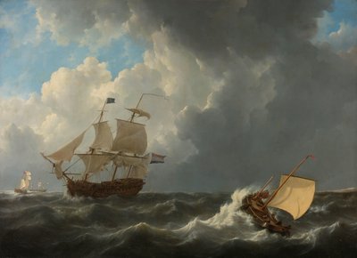 Ships in a Turbulent Sea by Johannes Christiaan Schotel