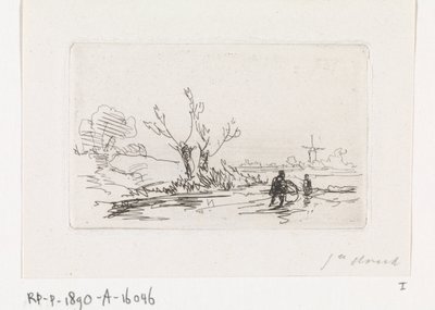Skaters by Pollard Willows by Johannes Franciscus Hoppenbrouwers