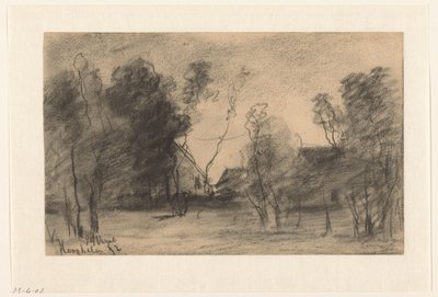 Group of Houses and Trees near Hooghalen by Johannes Gijsbert Vogel