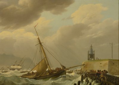 Ships in Stormy Seas by Johannes Hermanus Koekkoek