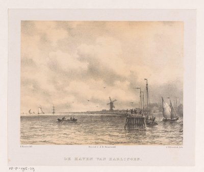 Harbor of Harlingen by Johannes Hilverdink