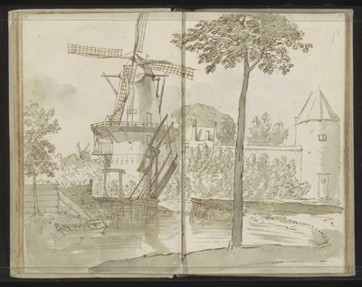 Delft Mill at the Spoorsingel by Johannes Huibert Prins