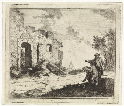 Draftsman at a Ruin by Johannes Huibert Prins