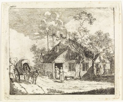 Two Houses by a Road by Johannes Huibert Prins