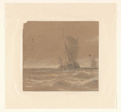 Sailing Fishing Boat by Johannes Huygens (signed by artist)