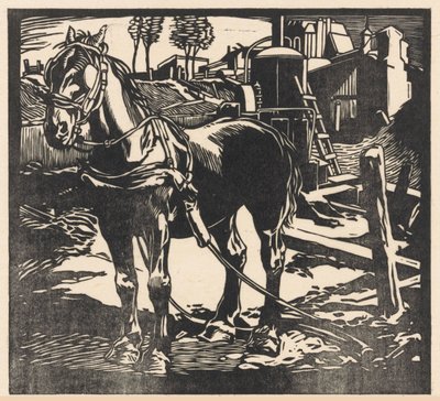 Unhitched Cart Horse by Johannes Josephus Aarts (signed by artist)