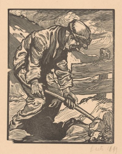 Dike Worker by Johannes Josephus Aarts (signed by artist)
