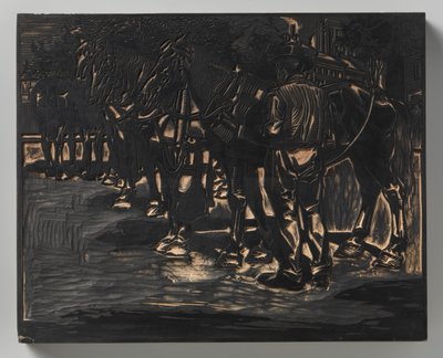 A man with horses by Johannes Josephus Aarts