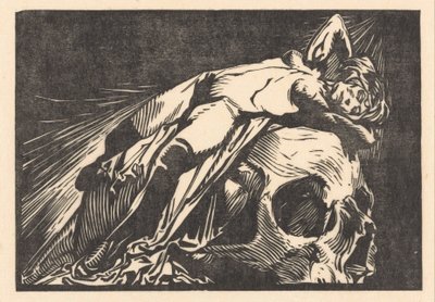 Reclining Woman on Skull by Johannes Josephus Aarts