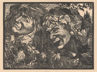 Two Bacchantes Surrounded by Vine Leaves by Johannes Josephus Aarts