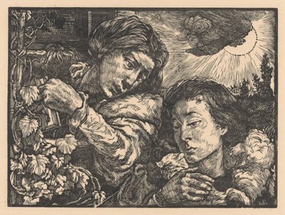 Two Women by a Vine by Johannes Josephus Aarts