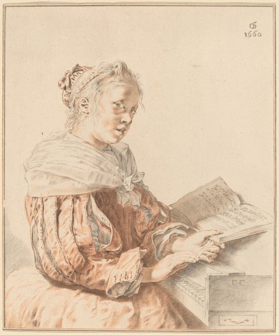 Young Girl at the Keyboard by Johannes Kornlein