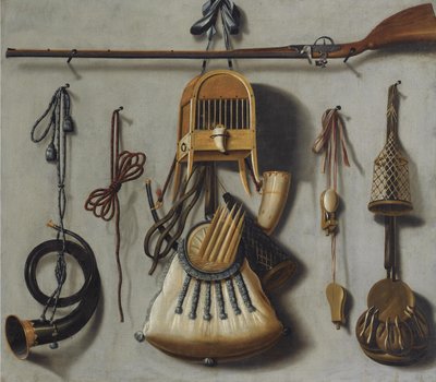 Still-Life with Hunting Equipment by Johannes Leemans