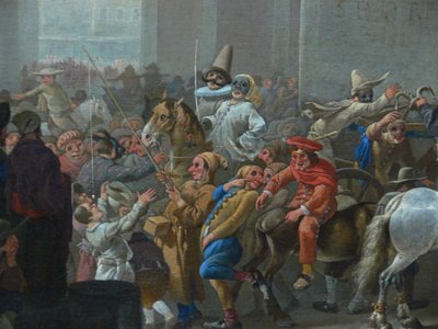Carnival in Rome (detail), c. 1650 by Johannes Lingelbach