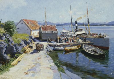 Ferry Wharf in Western Norway by Johannes Martin Grimelund
