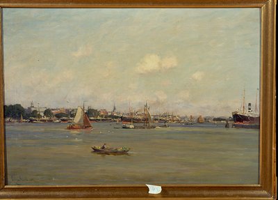 Harbour in Rotterdam by Johannes Martin Grimelund