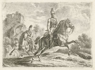 Two Soldiers on Horseback by Johannes Mock