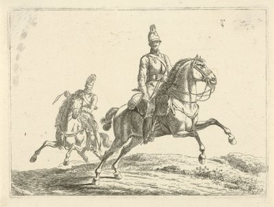 Two Soldiers on Horseback by Johannes Mock