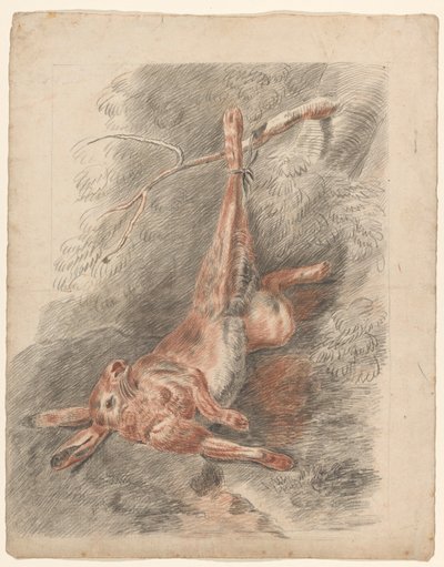 Dead Hare, Hanging by a Leg by Johannes Tavenraat