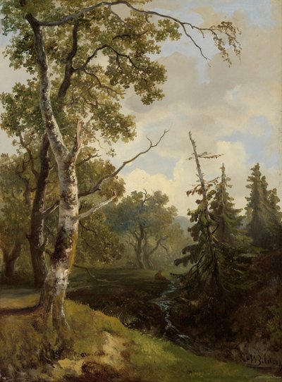 Forest View near Wolfheze by Johannes Warnardus Bilders