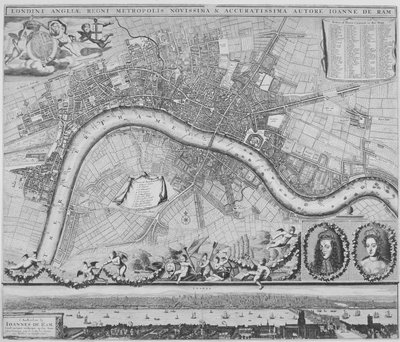 Map of London, 1690 by Johannes de Ram