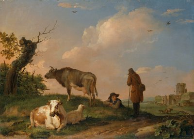 Landscape with Cattle by Johannes van der Bent