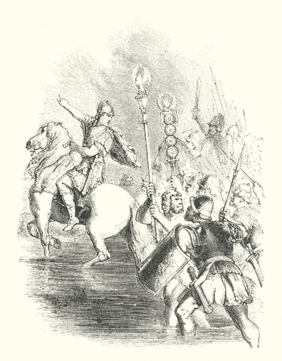Caesar crossing the Rubicon by John (after) Gilbert