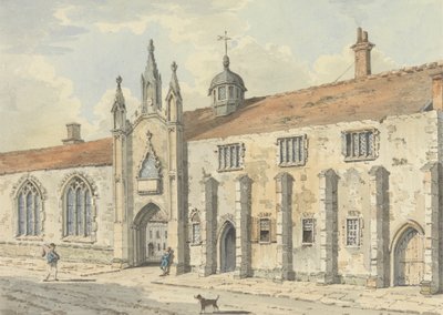 The School at Wells, Somerset by John Augustus Atkinson