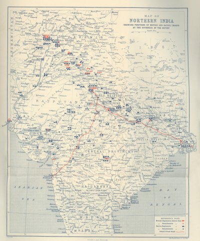 Map of Northern India (1901) by John Bartholomew