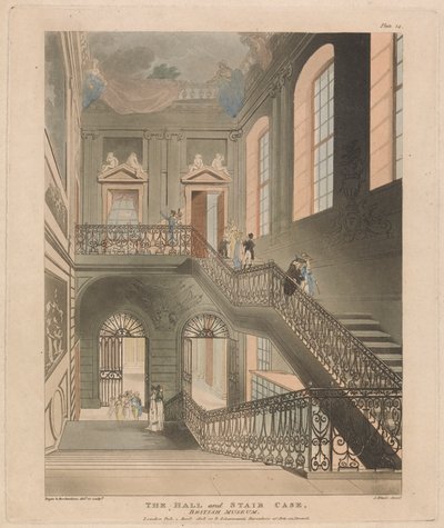 The Hall and Stair Case, British Museum by John Bluck