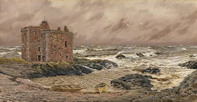 South-East Gale at Portencross Castle by John Brett