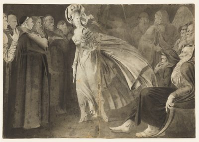 Woman Standing among the Friars (recto) by John Brown