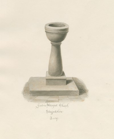 Font in Waterfall Church by John Buckler