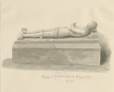 Gnosall Church - Effigy by John Buckler
