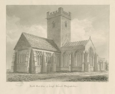 Leigh Church: Sepia Drawing by John Buckler