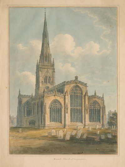Nottinghamshire - Newark Church, 1802 by John Buckler