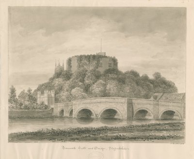 Tamworth Castle and Bridge by John Buckler