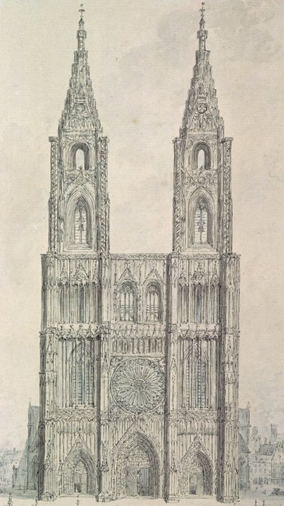 West Front of Strasbourg Cathedral by John Carter
